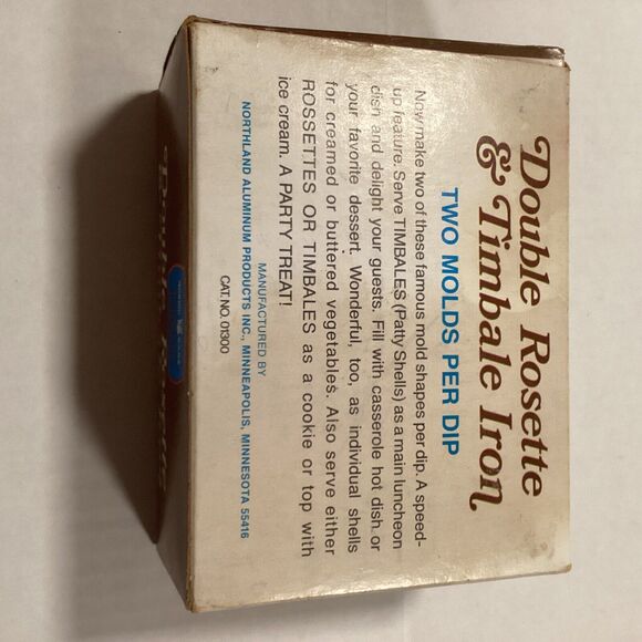 Vintage Nordic Ware Double Rosette and Timbale Iron 4 Molds in Original Box - Picture 2 of 5